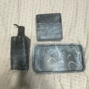 Marble Bathroom Accessory Set